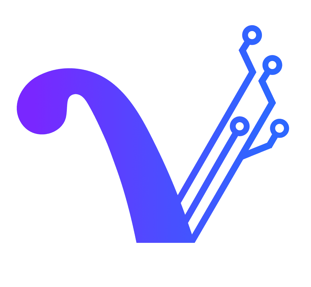 The EveAI mark: an organic curve and a circuit trace meeting at a single point